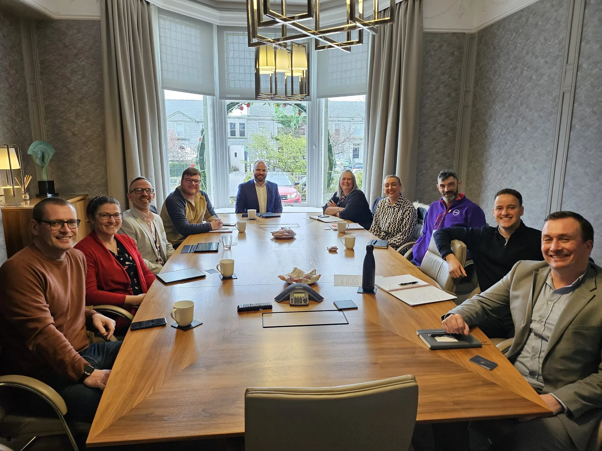 Aten group meeting in bay window boardroom