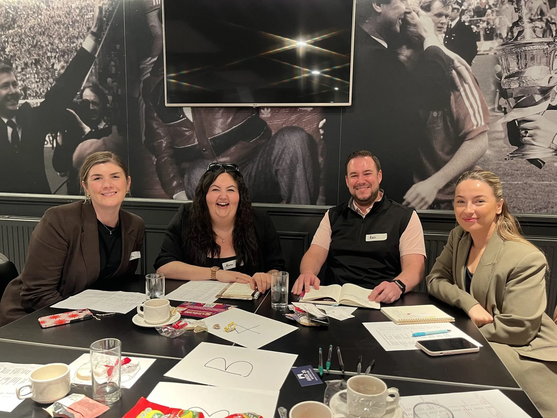 Meet Everyone networking event members at table